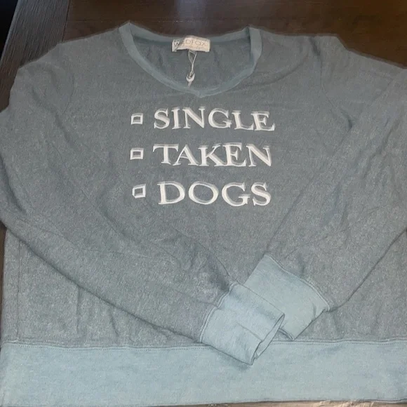 🦊💋 WILDFOX Single Taken Dogs V-Neck Baggy Beach Jumper Medium NWT - Picture 4 of 14